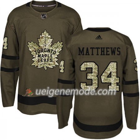 Herren Eishockey Toronto Maple Leafs Trikot Auston Matthews 34 Adidas 2017-2018 Camo Grün Authentic